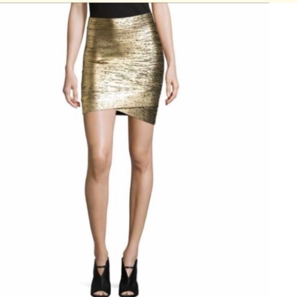 BCBG Metallic Bandage Skirt